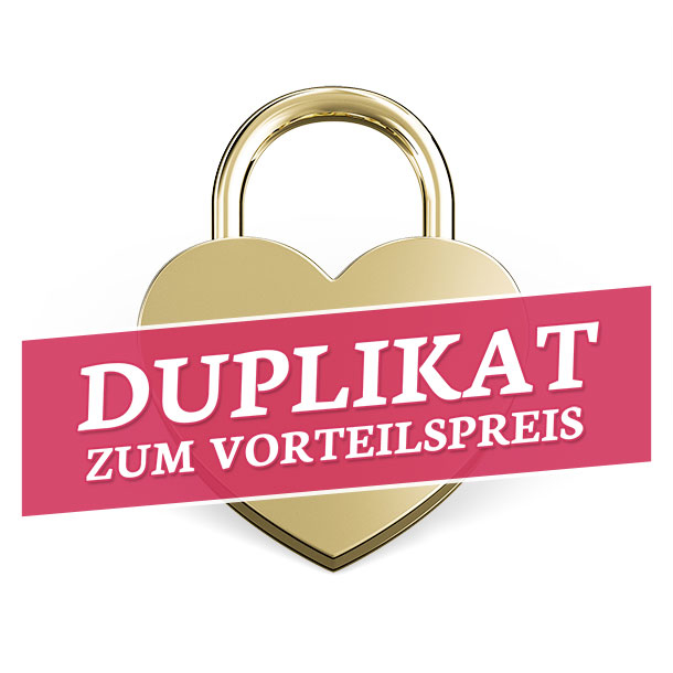 Mini Herz-Liebesschloss Duplikat Gold