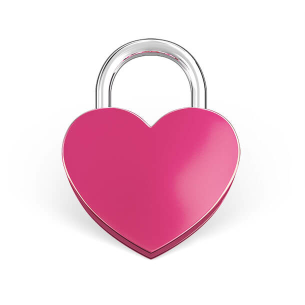 Mini Herz-Liebesschloss Pink