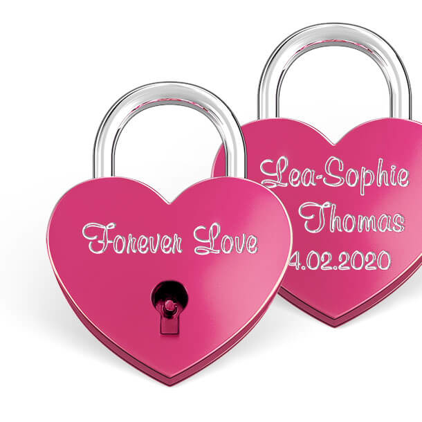 Mini Herz-Liebesschloss Pink