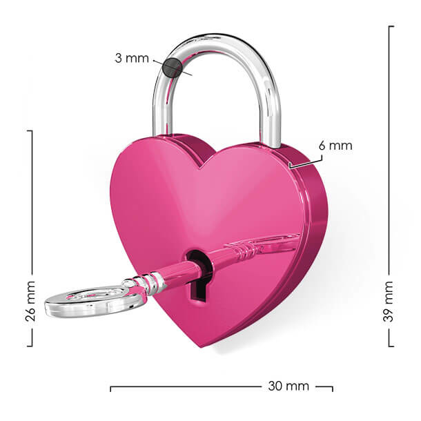 Mini Herz-Liebesschloss Pink