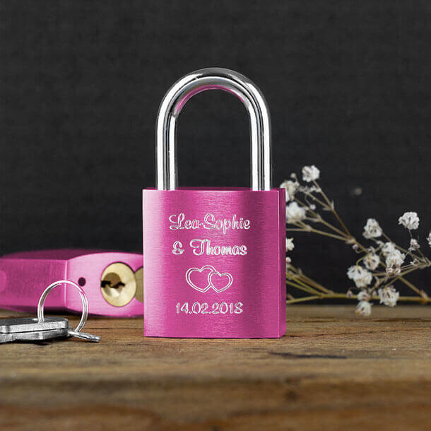 Liebesschloss Pink